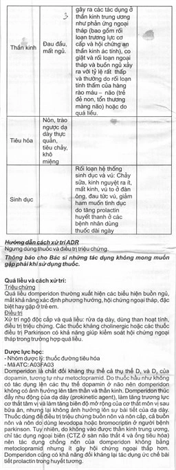 Peridom - M 10mg trị chứng nôn và buồn nôn (25 vỉ x 4 viên) - 5