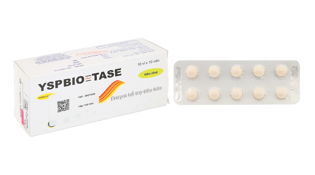 Viên nhai YspBio - Tase trị chứng khó tiêu, bội thực, chán ăn (10 vỉ x 10 viên) - 