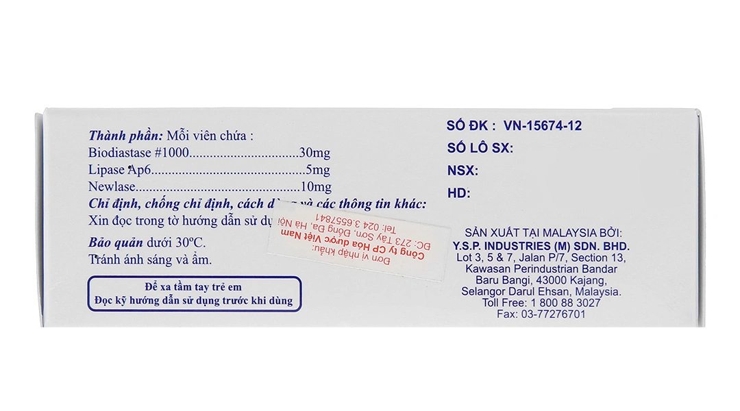 Viên nhai YspBio - Tase trị chứng khó tiêu, bội thực, chán ăn (10 vỉ x 10 viên) - 2