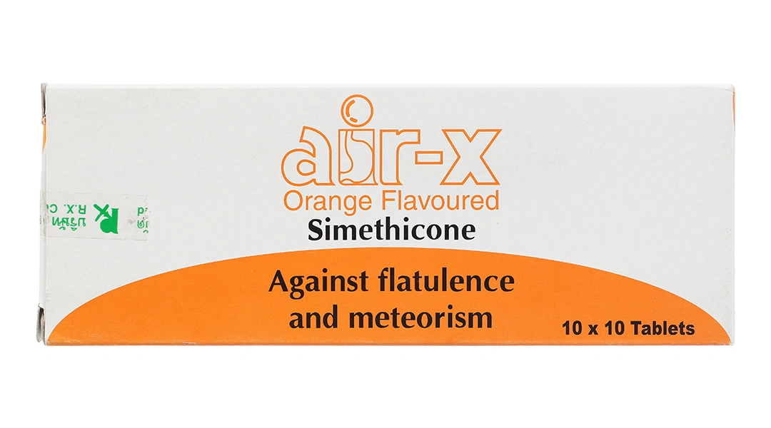 Air-X 80mg hương vị cam trị đầy hơi và chướng bụng (10 vỉ x 10 viên) - 1