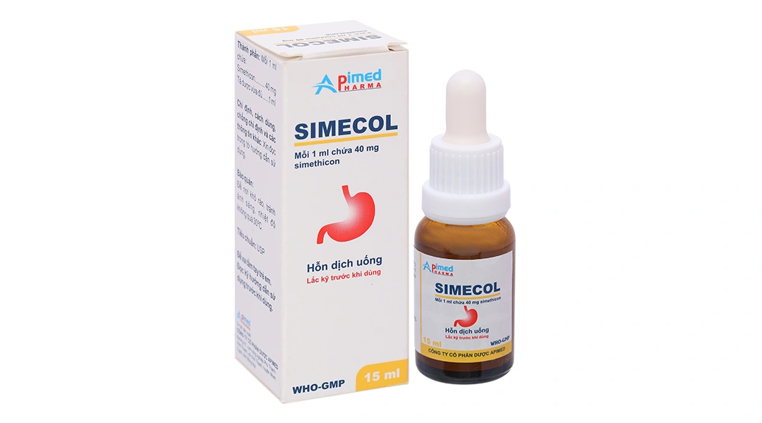 Hỗn dịch uống Simecol chống đầy hơi, giảm triệu chứng khó tiêu chai 15ml - 