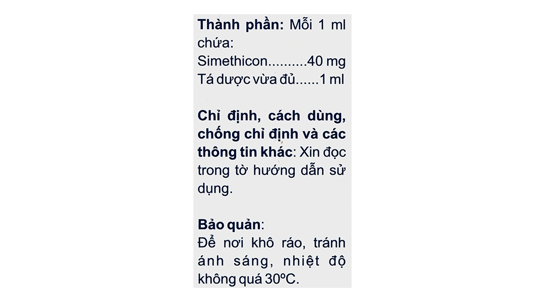 Hỗn dịch uống Simecol chống đầy hơi, giảm triệu chứng khó tiêu chai 15ml - 4