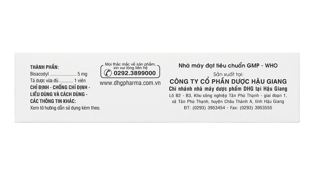 BisacodylDHG 5mg trị táo bón, làm sạch ruột trước và sau phẫu thuật (4 vỉ x 25 viên) - 2