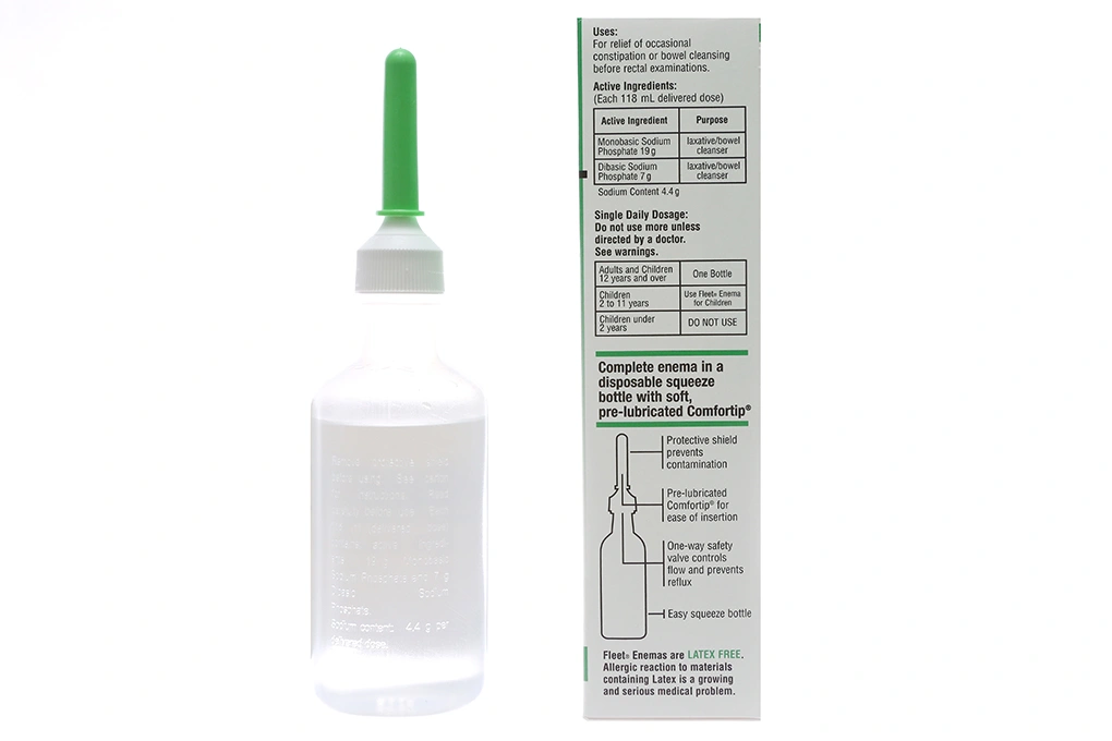 Dung dịch thụt trực tràng Fleet Enema trị táo bón chai 133ml - 1