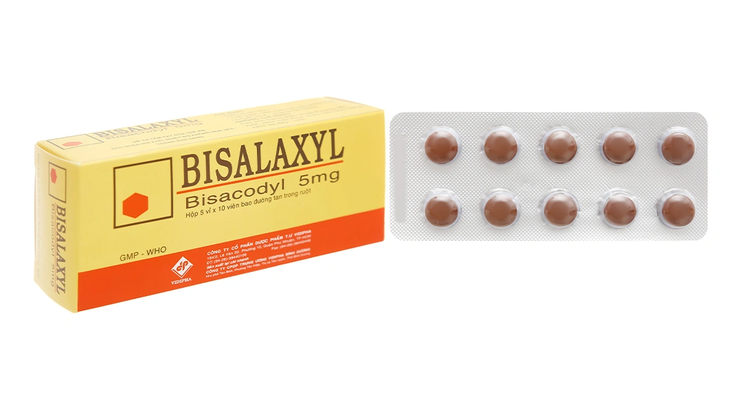 Bisalaxyl 5mg điều trị táo bón, làm sạch ruột trước và sau phẫu thuật (5 vỉ x 10 viên) - 