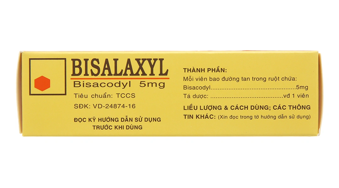 Bisalaxyl 5mg điều trị táo bón, làm sạch ruột trước và sau phẫu thuật (5 vỉ x 10 viên) - 2