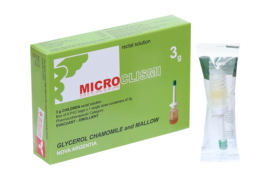 Dịch lỏng thụt trực tràng Microclismi trị táo bón cho trẻ em (6 ống x 3g) - 