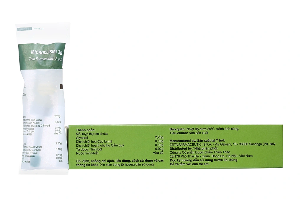 Dịch lỏng thụt trực tràng Microclismi trị táo bón cho trẻ em (6 ống x 3g) - 2