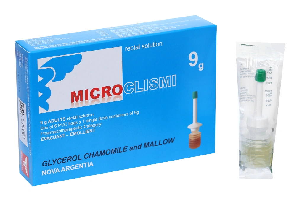 Dịch lỏng thụt trực tràng Microclismi trị táo bón cho người lớn (6 tuýp x 9g) - 