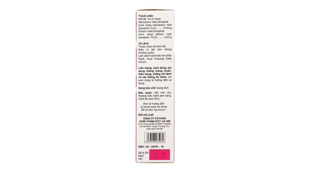 Dung dịch thụt trực tràng Golistin-enema For Children trị táo bón chai 66ml - 1