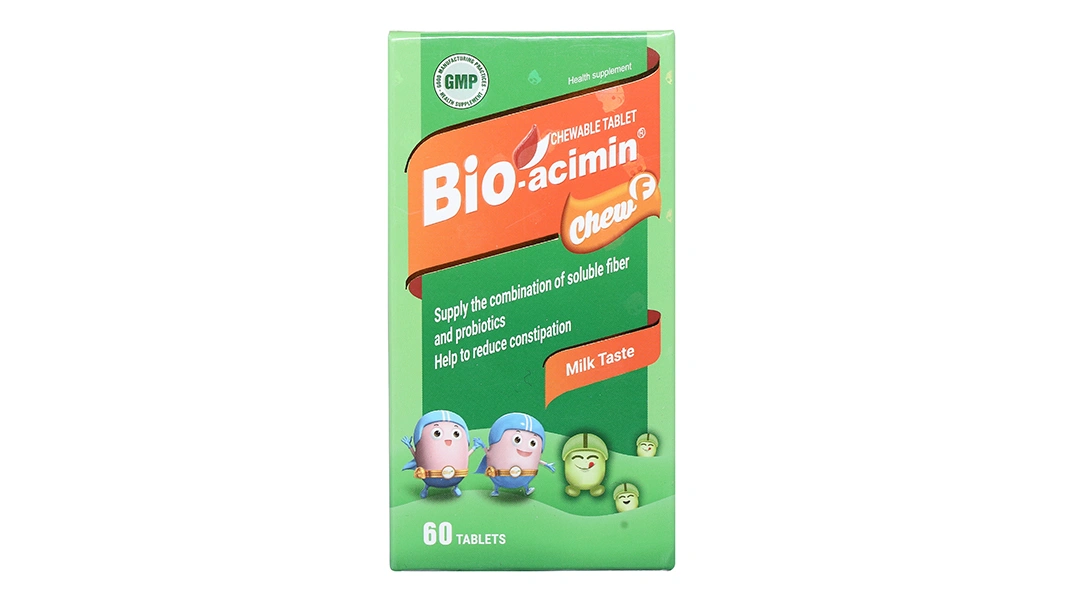 Viên nhai Bio-acimin Chew F bổ sung chất xơ lọ 60 viên - 1