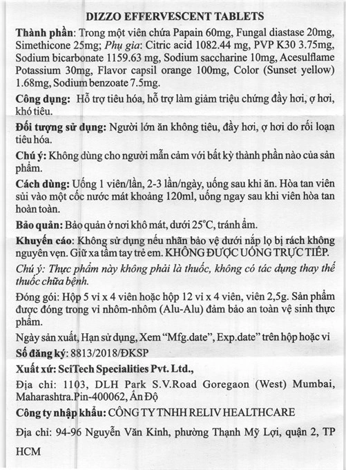Dizzo Effervescent hộp 48 viên - 11