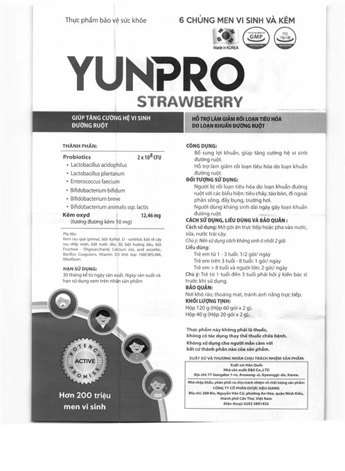 Yunpro Strawberry hộp 20 gói x 2g - 6