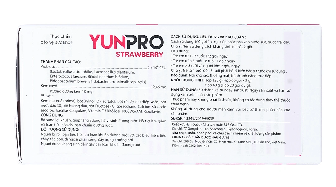 Yunpro Strawberry hộp 20 gói x 2g - 3