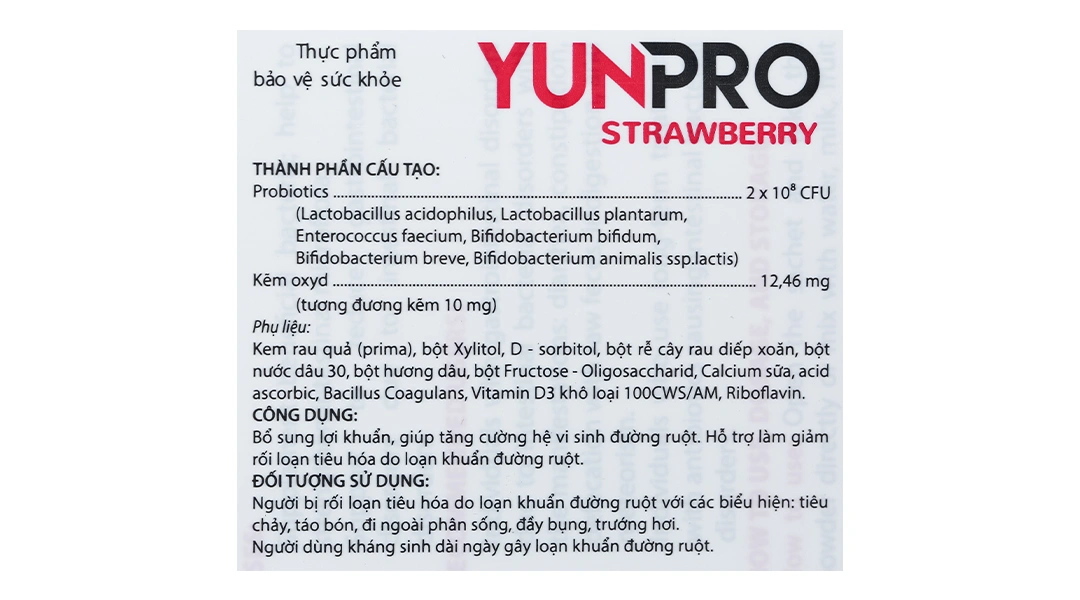 Yunpro Strawberry hộp 20 gói x 2g - 4