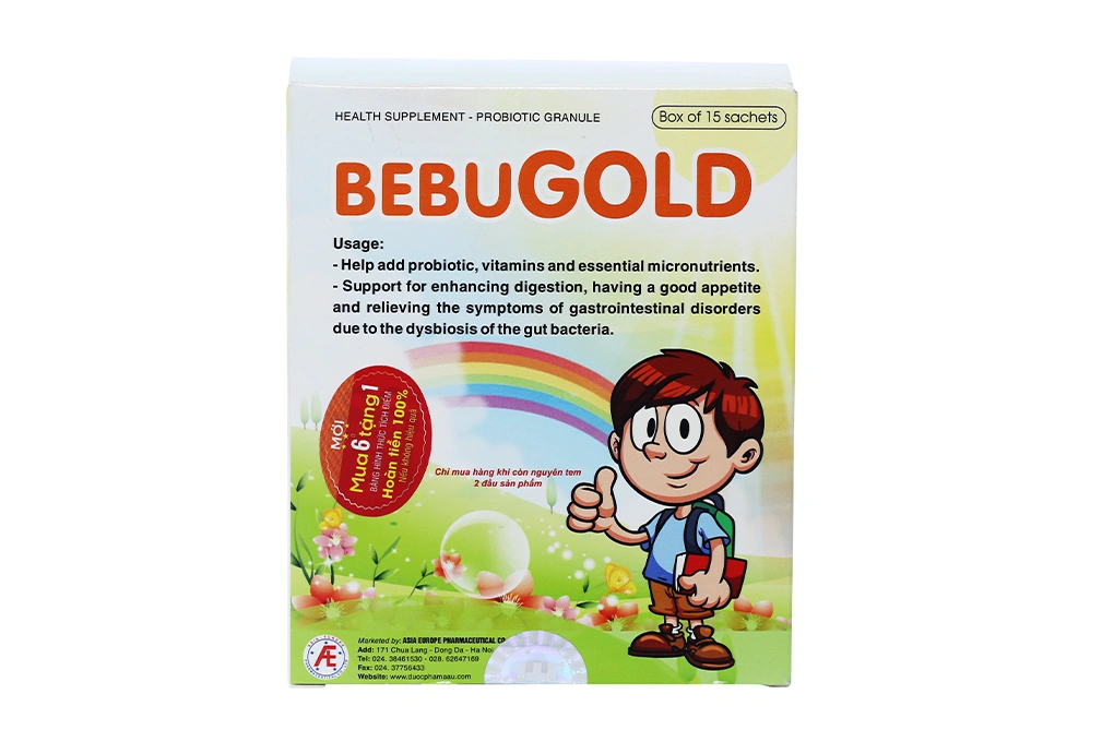 Cốm BebuGold bổ sung lợi khuẩn, vitamin, tăng cường tiêu hóa hộp 15 gói - 1