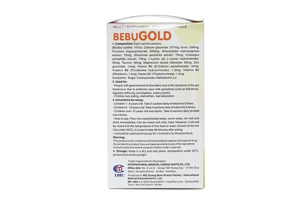Cốm BebuGold bổ sung lợi khuẩn, vitamin, tăng cường tiêu hóa hộp 15 gói - 3