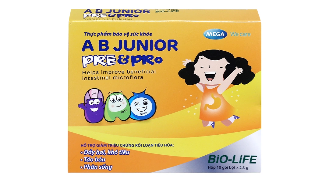 Bột A B Junior Pre & Pro bổ sung lợi khuẩn và chất xơ cho bé hộp 10 gói x 2.3g - 1