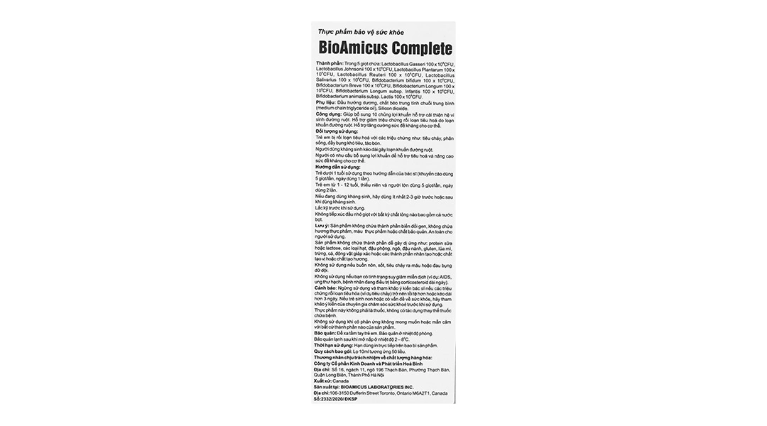Thực phẩm bảo vệ sức khỏe Bioamicus Complete - 6