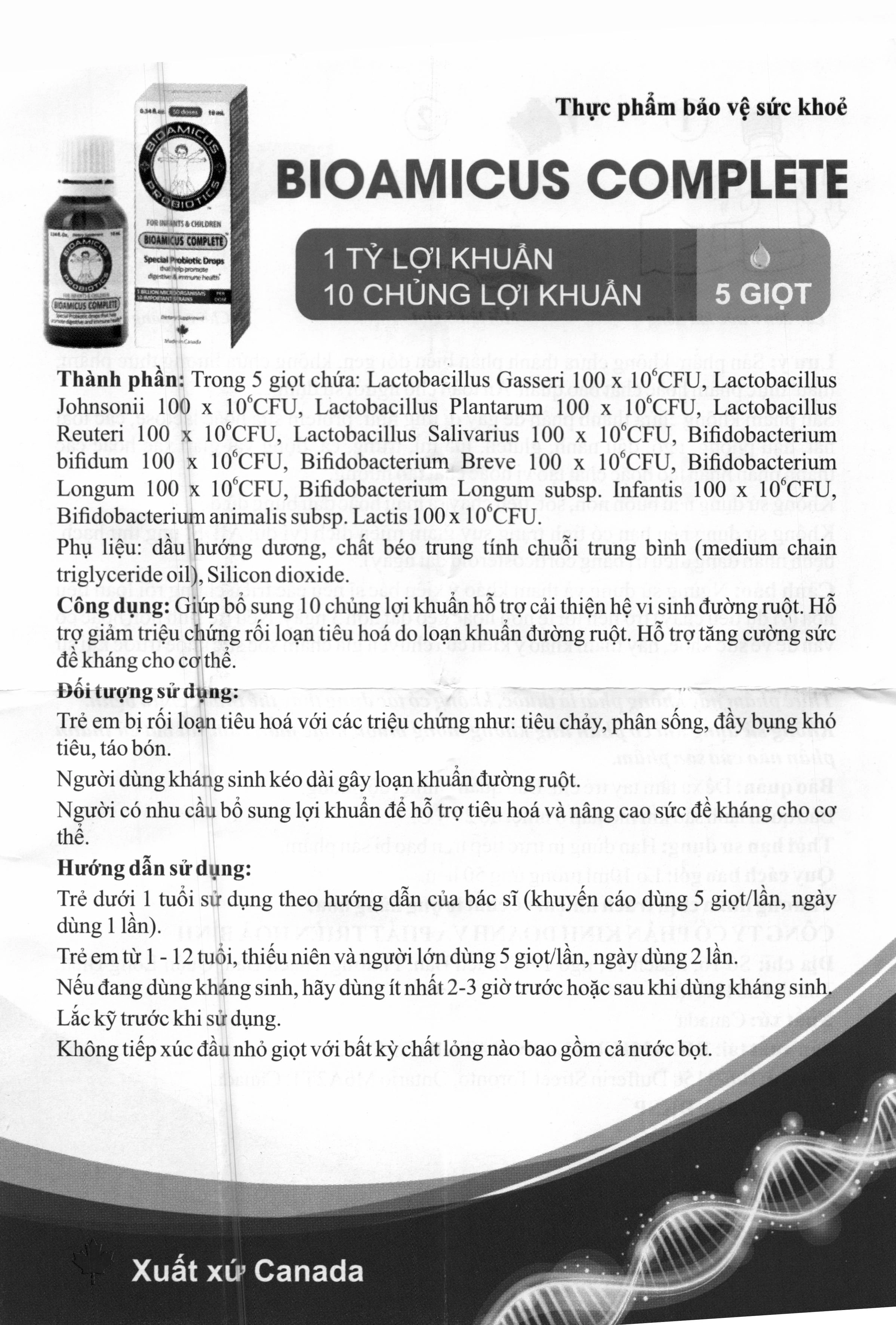 Thực phẩm bảo vệ sức khỏe Bioamicus Complete - 10