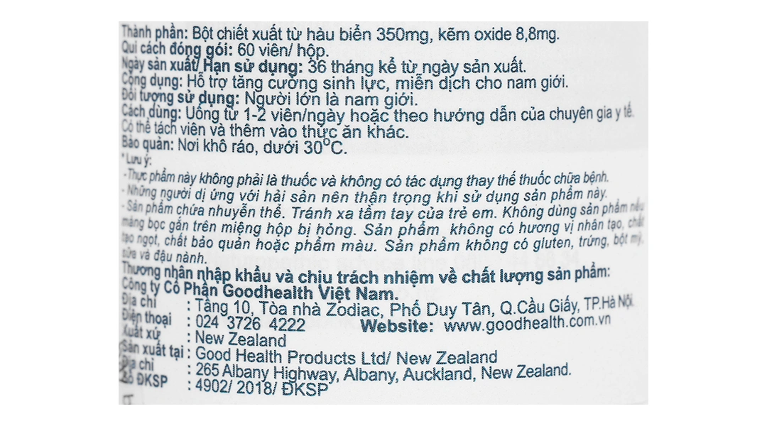 Goodhealth Oyster Plus lọ 60 viên - 3