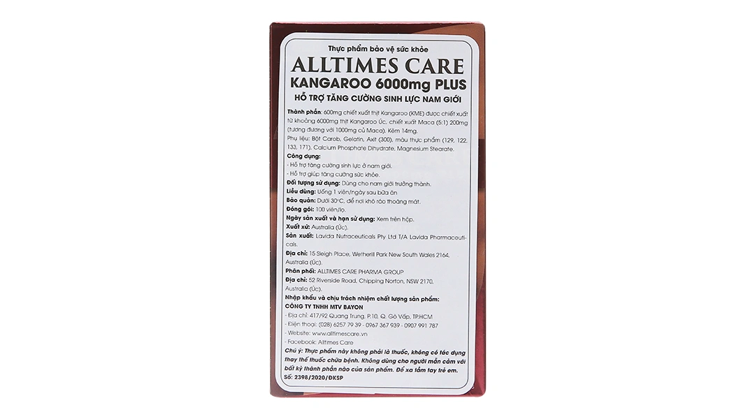 Viên Uống Tăng Cường Sinh Lý Nam Alltimes Care Kangaroo 6000mg Plus lọ 100 viên - 4