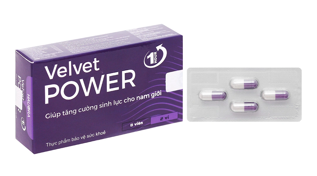Hauora Velvet Power hỗ trợ tăng cường sinh lực cho nam giới hộp 8 viên - 