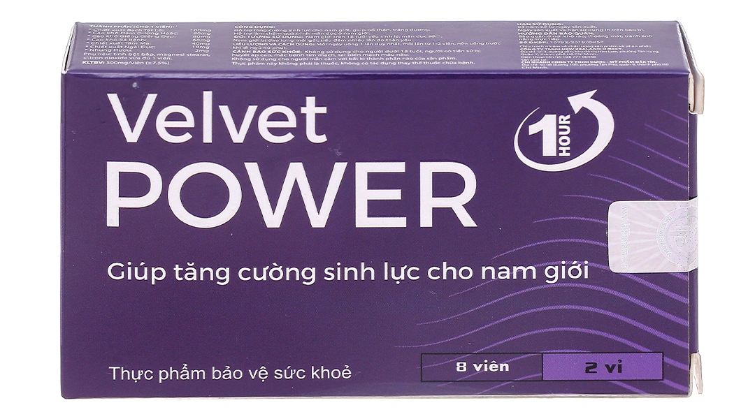 Hauora Velvet Power hỗ trợ tăng cường sinh lực cho nam giới hộp 8 viên - 1