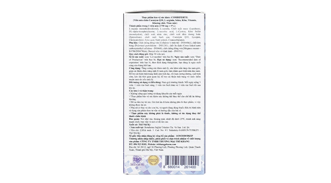 Thực phẩm bảo vệ sức khỏe Combifertil hộp 30 viên - 3