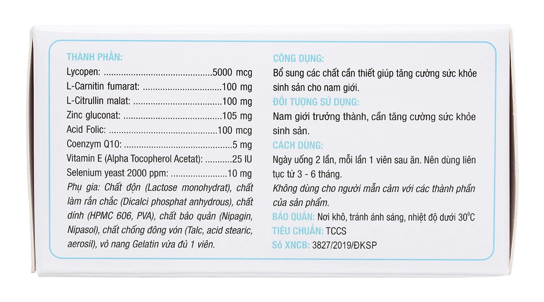 Thực phẩm bảo vệ sức khỏe Spermq Plus hộp 60 viên - 3