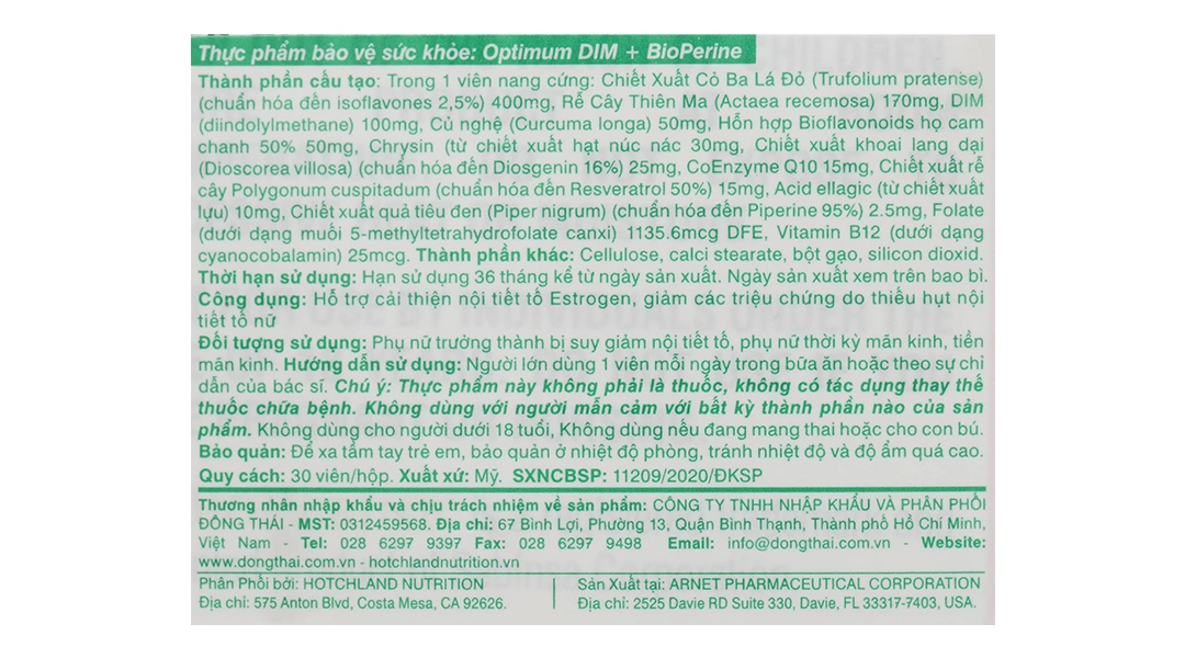 Mega Optimum Dim Bioperinre hộp 30 viên - 4