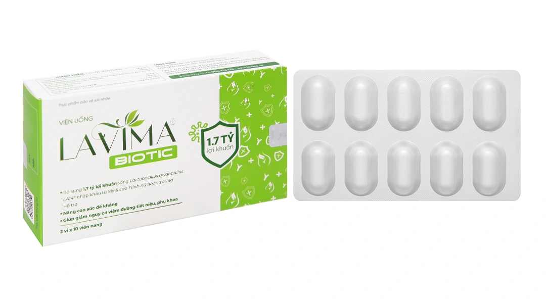 Thực phẩm bảo vệ sức khỏe Viên Uống Lavima Biotic Hộp 20 Viên - 