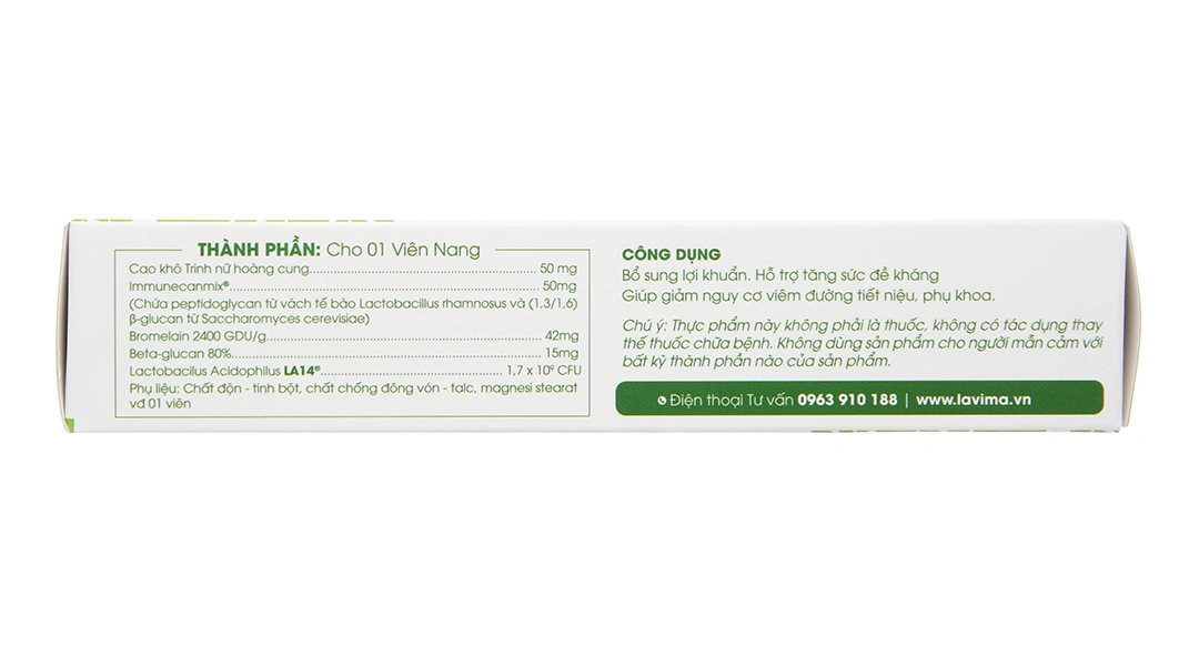 Thực phẩm bảo vệ sức khỏe Viên Uống Lavima Biotic Hộp 20 Viên - 2