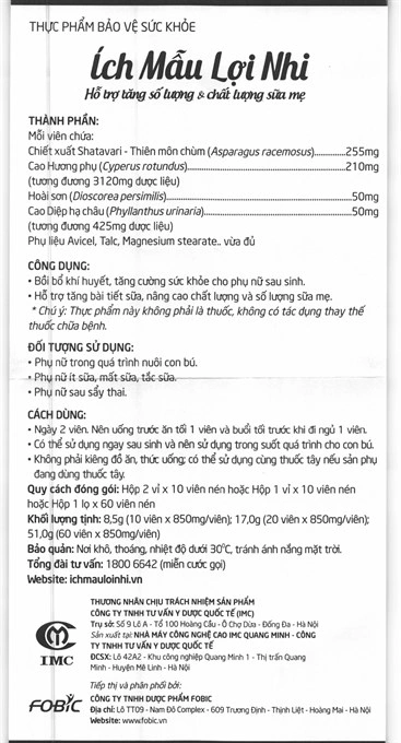 Ích Mẫu Lợi Nhi hộp 20 viên - 6
