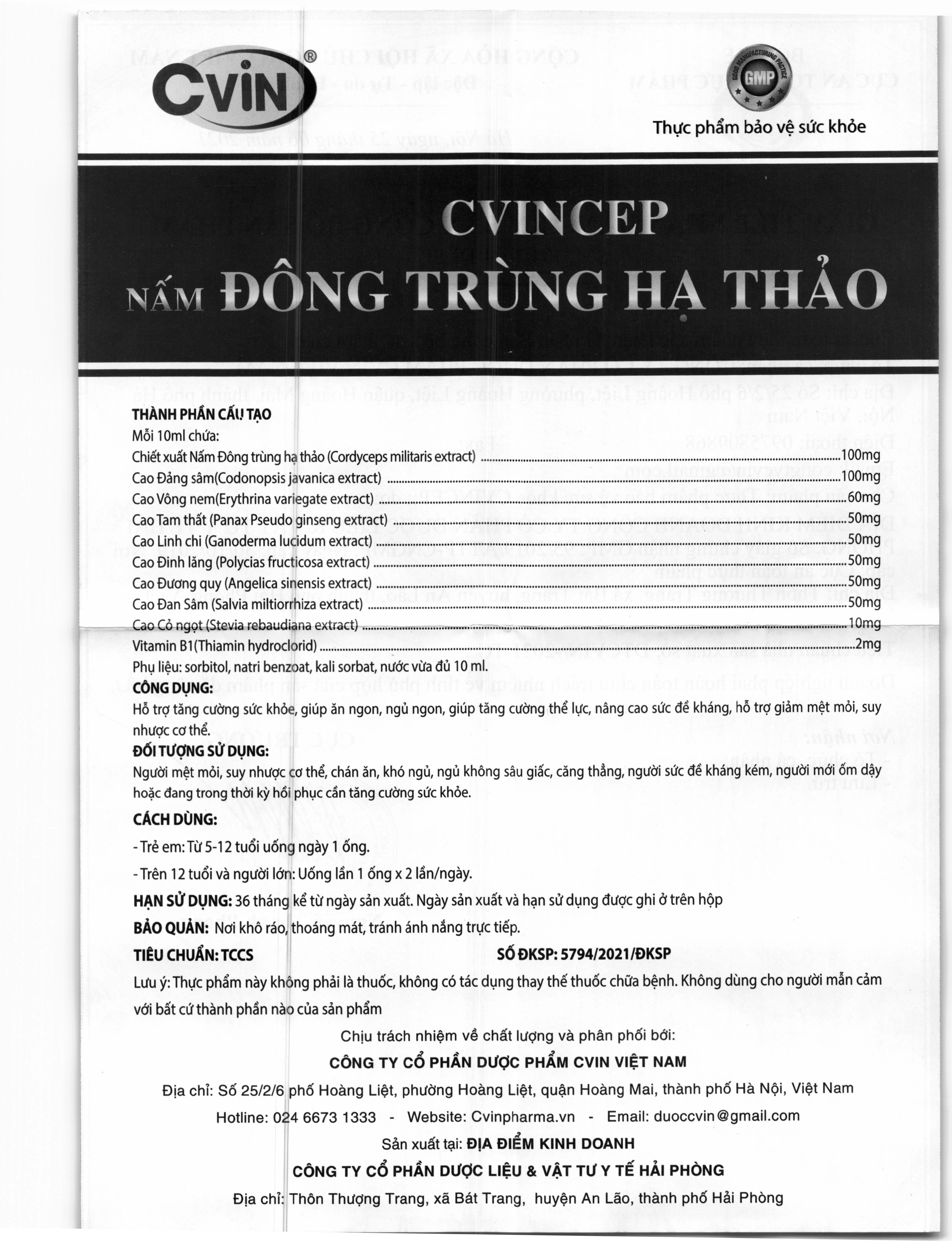 Cvincep hộp 20 ống - 4