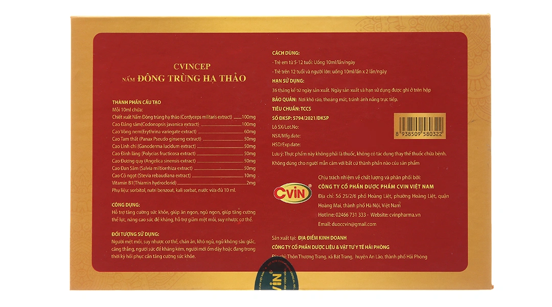 Cvincep hộp 20 ống - 2