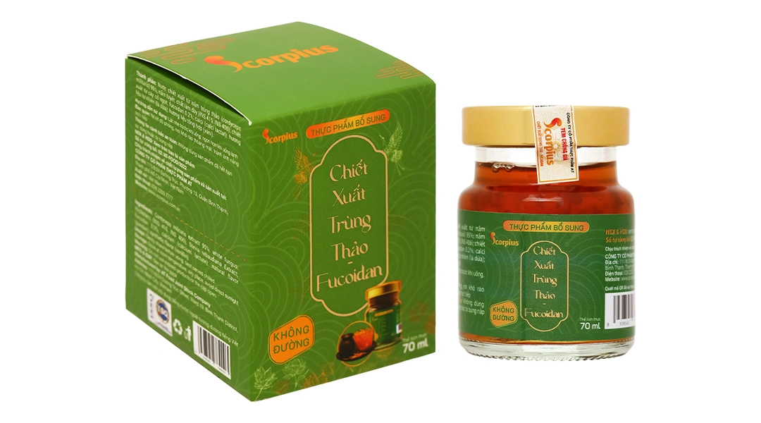Chiết Xuất Trùng Thảo - Fucoidan Scorpius không đường hũ 70ml - 