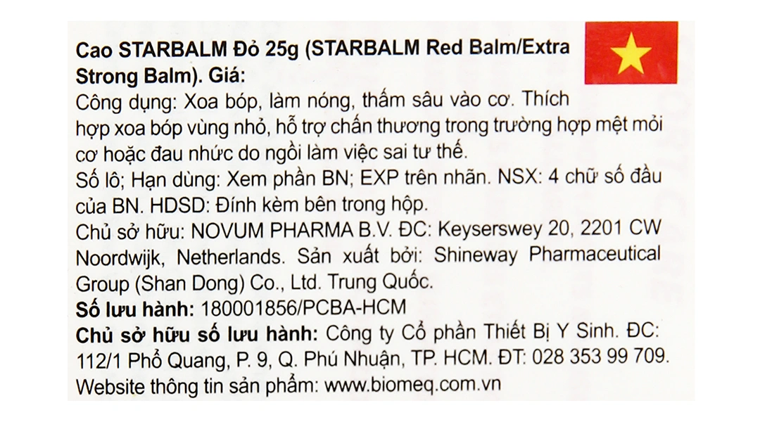 Cao xoa Starbalm đỏ làm ấm cơ, giảm mỏi cơ lọ 25g - 4