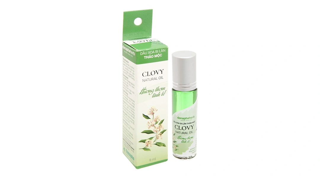 Dầu xoa bi lăn thảo mộc Clovy giữ ấm cơ thể chai 9ml - 