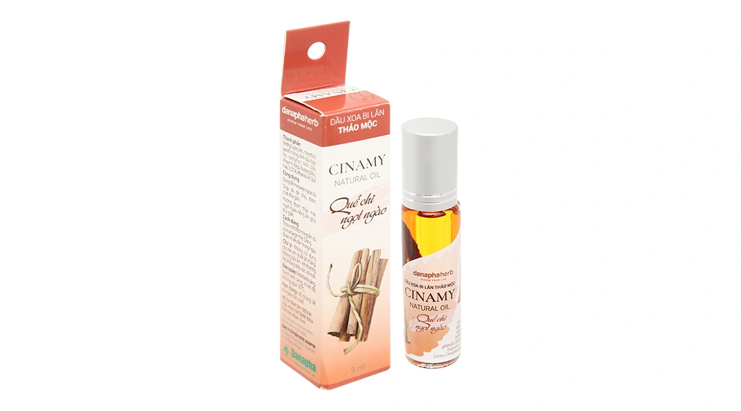 Dầu xoa bi lăn thảo mộc Cinamy giữ ấm cơ thể chai 9ml - 