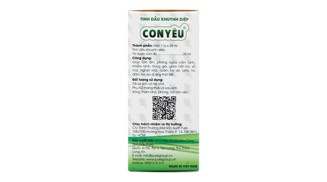 Tinh dầu khuynh diệp Con Yêu giữ ấm, giảm ho do cảm lạnh chai 20ml - 4