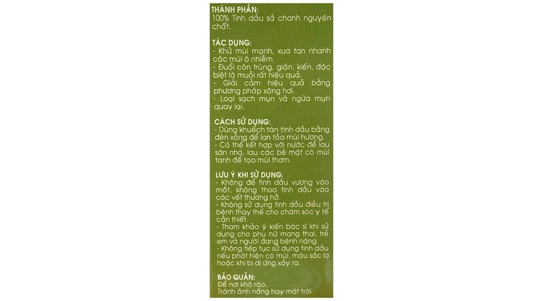 Tinh dầu sả chanh Con Yêu xông hơi, xua muỗi chai 20ml - 2