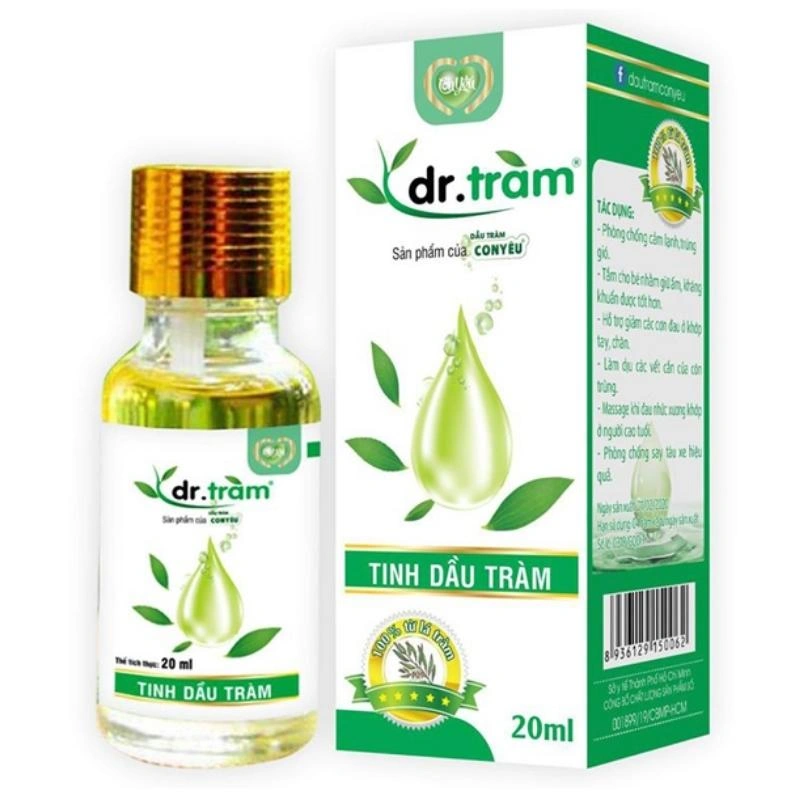 Tinh dầu tràm Dr. Tràm giữ ấm, dịu vết côn trùng cắn chai 20ml - 