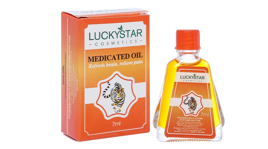 Dầu gió đỏ LuckyStar dùng giữ ấm cơ thể và xoa bóp chai 7ml - 