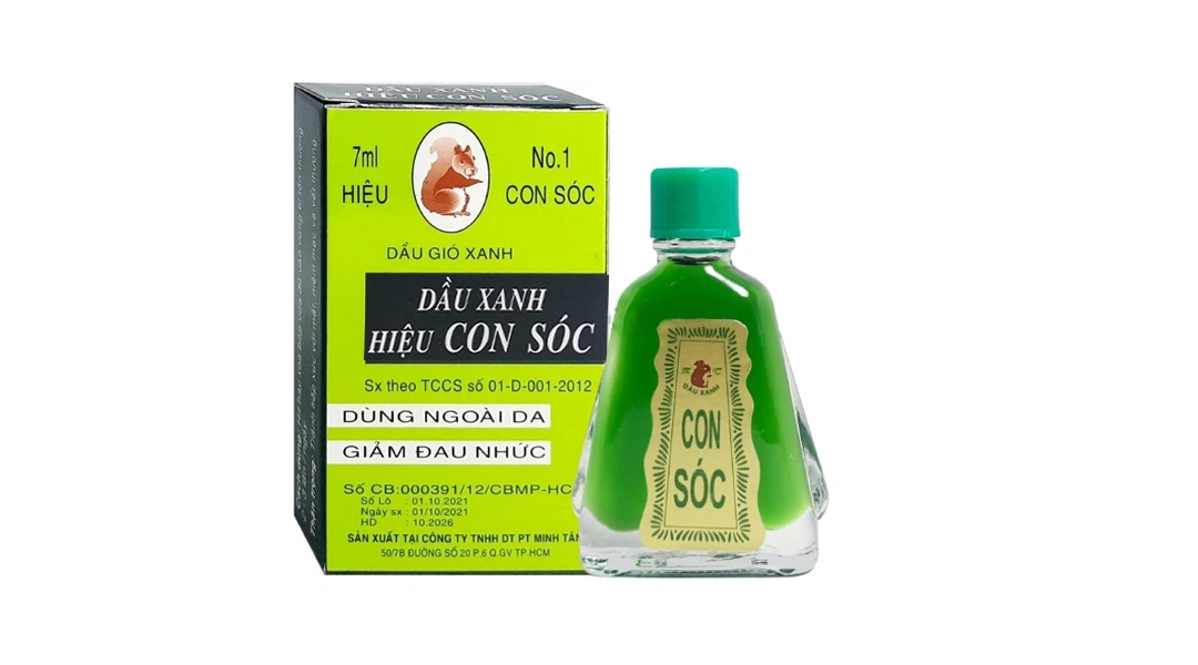 Dầu gió xanh hiệu Con Sóc giảm đau nhức, côn trùng cắn chai 12ml - 9