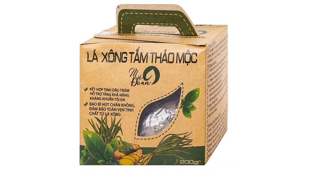 Lá xông thảo mộc Mệ Đoan giải cảm, kháng khuẩn hộp 200g - 