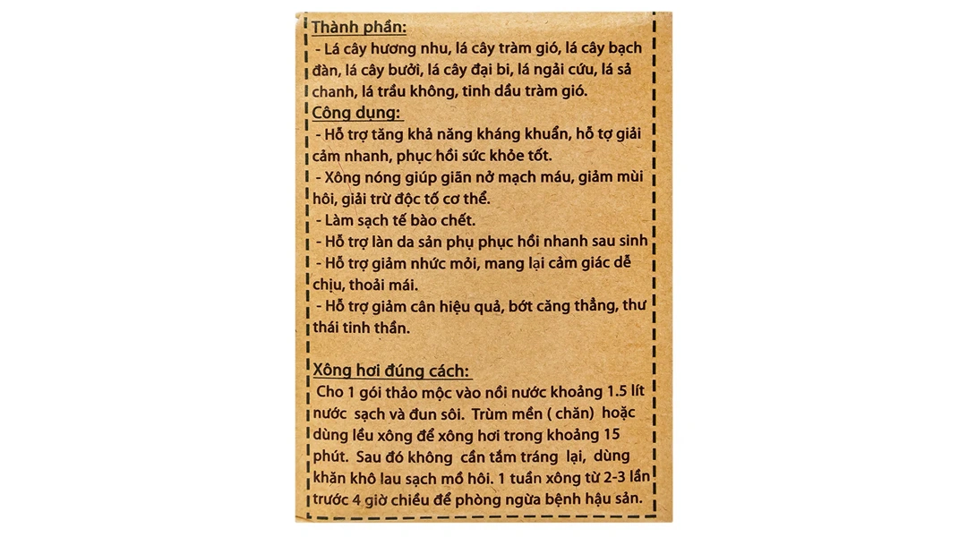 Lá xông thảo mộc Mệ Đoan giải cảm, kháng khuẩn hộp 200g - 3