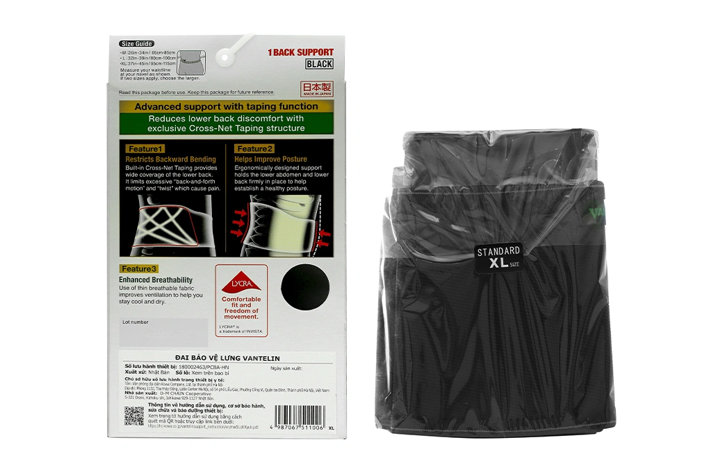 Đai lưng - cột sống Vantelin Back Support size L - 41
