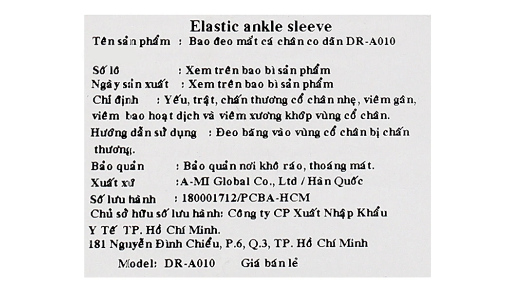 Bao đeo mắt cá chân Dr. Med DR-A010 size S - 4