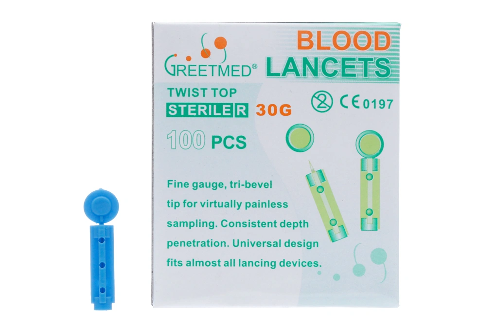 Kim lấy máu Greetmed Blood Lancets hộp 100 cái - 